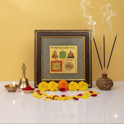 Sampurna Laxmi-Kuber Yantra on RAW Pyrite Dust Frame