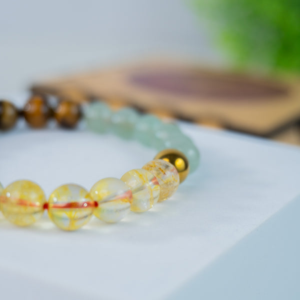 Money Magnet Fusion Band with Raw Selenite Plate