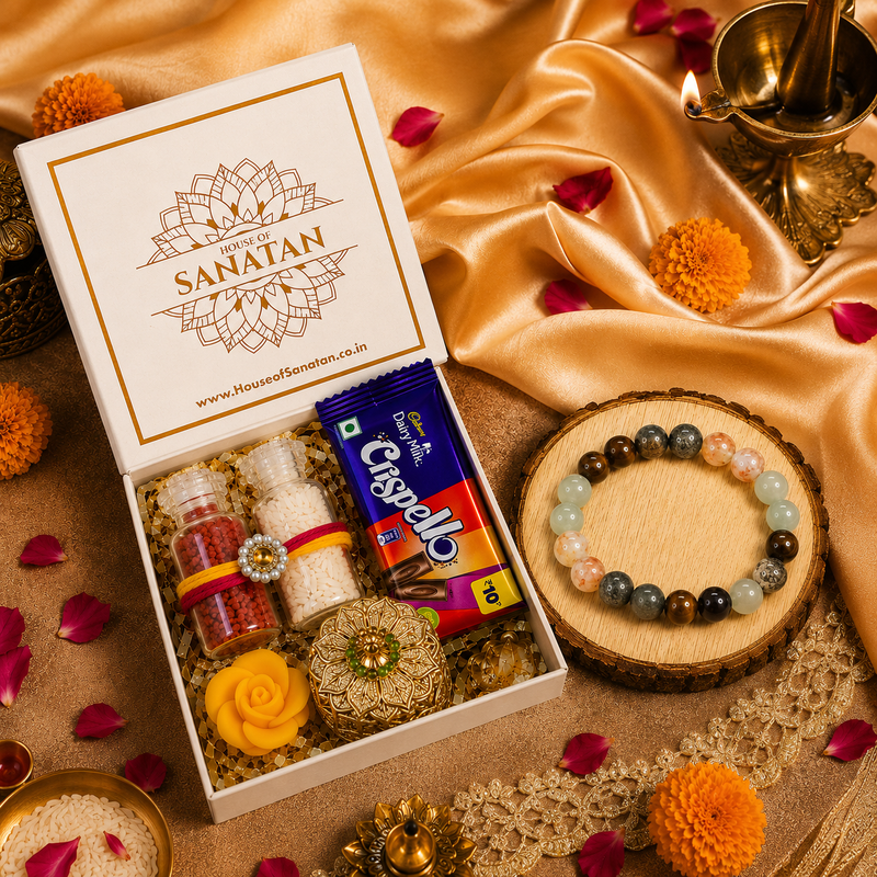 Premium Rakhi Hamper - Complete Rakhi & Puja Box