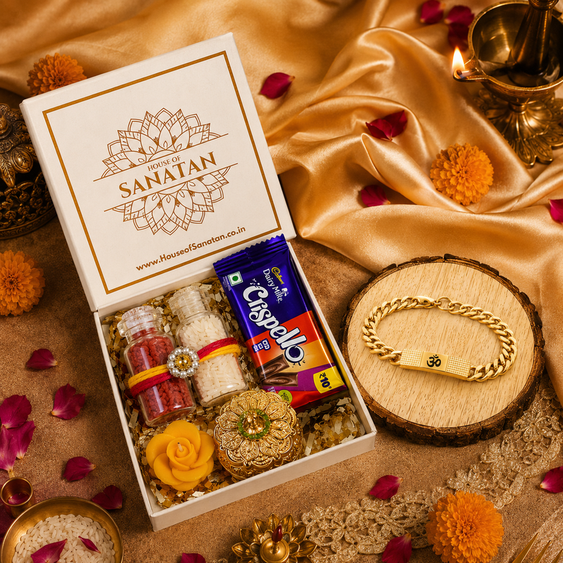 Premium Rakhi Hamper - Complete Rakhi & Puja Box