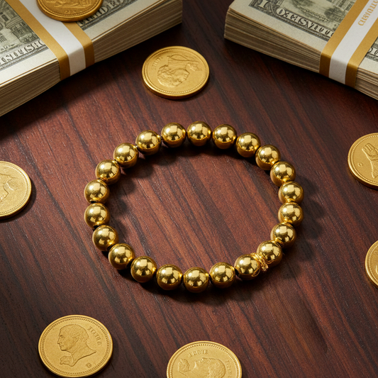 Golden Abundance Bracelet – Golden Hematite for Wealth, Stability & Protection