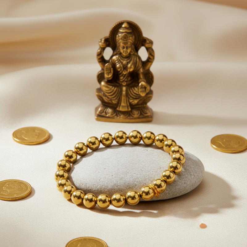 Golden Abundance Bracelet – Golden Hematite for Wealth, Stability & Protection