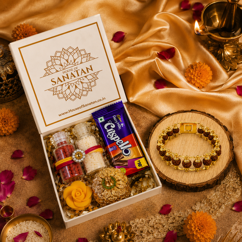 Premium Rakhi Hamper - Complete Rakhi & Puja Box