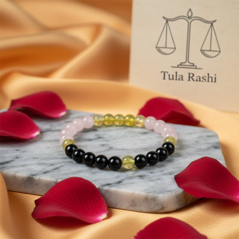Tula (Libra) Rashi Multi Crystal Bracelet