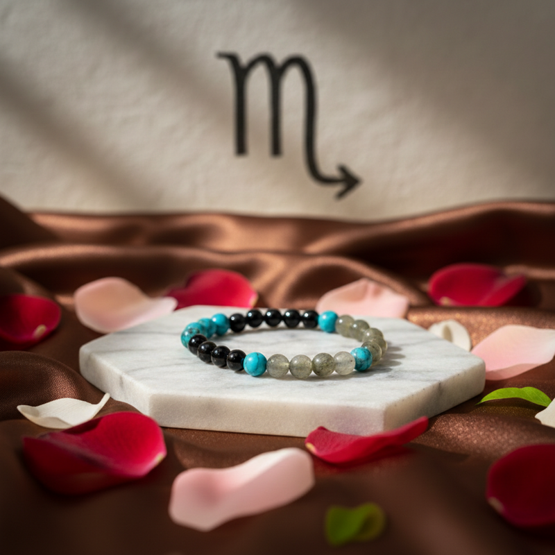 Vrischika (Scorpio) Rashi Multi Crystal Bracelet