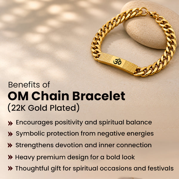 OM Chain Bracelet | 22K Gold Plated