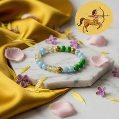 Dhanu (Sagittarius) Rashi Multi Crystal Bracelet