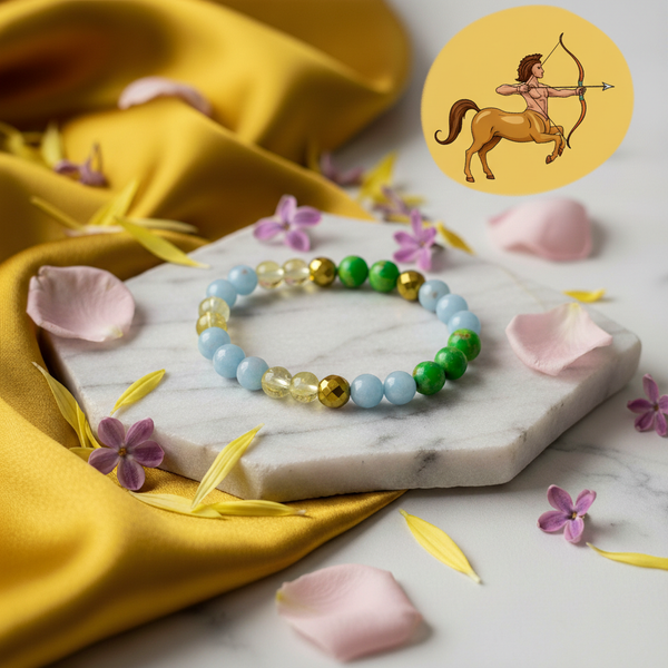 Dhanu (Sagittarius) Rashi Multi Crystal Bracelet