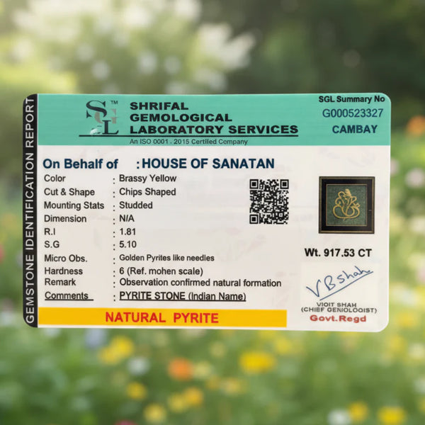 Laxmi-Ganesh On RAW Pyrite Frame | FREE 5 Mukhi Nepali Rudraksha on PREPAID ORDERS |