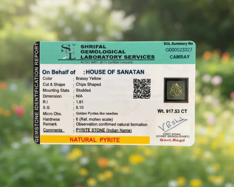 Laxmi-Ganesh On RAW Pyrite Frame | FREE 5 Mukhi Nepali Rudraksha on PREPAID ORDERS |