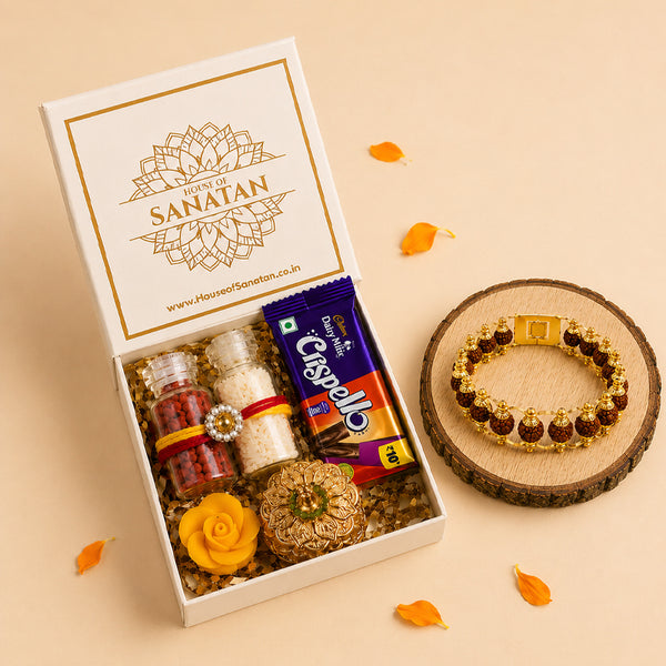 Premium Rakhi Hamper - Complete Rakhi & Puja Box