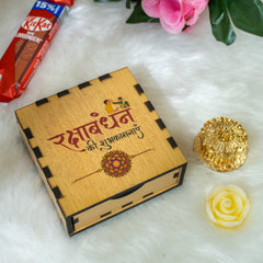 Gold Plated Rudraksha Rakhi Hamper - Complete Rakhi Box
