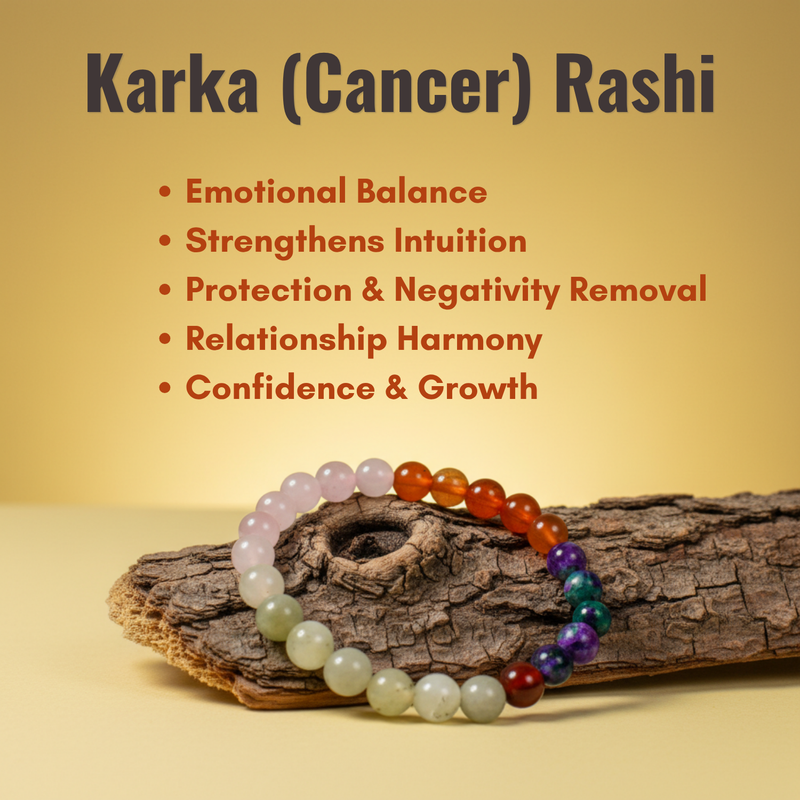 Karka (Cancer) Rashi Multi Crystal Bracelet
