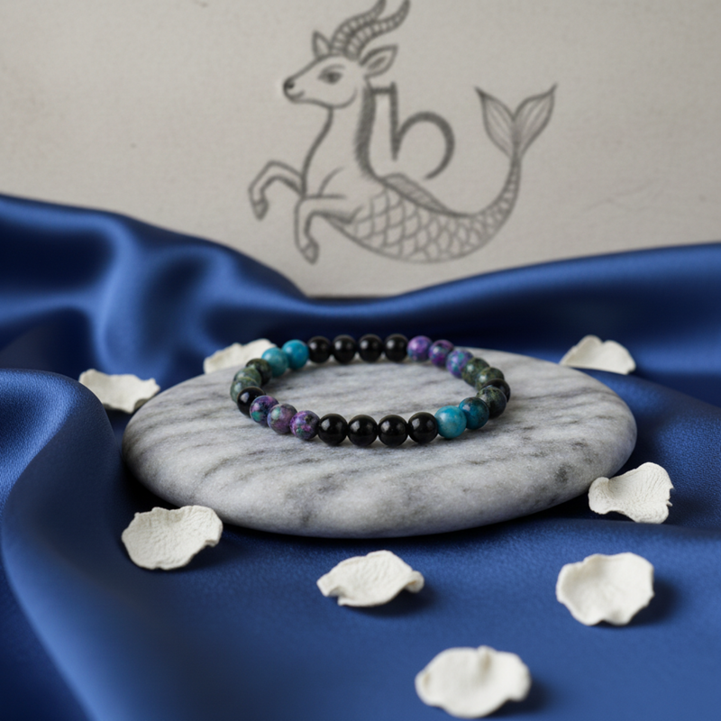 Makara (Capricorn) Rashi Multi Crystal Bracelet