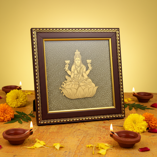 Maa MahaLaxmi on RAW Pyrite Dust Frame