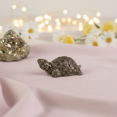 Pyrite Tortoise For Vastu Balance & Wealth Attraction