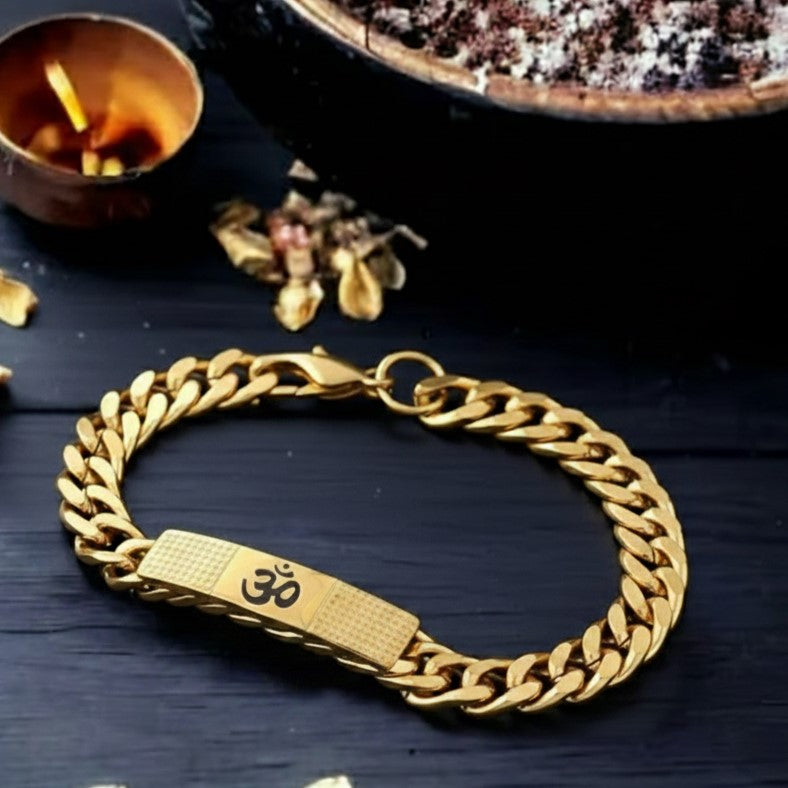 OM Chain Bracelet | 22K Gold Plated