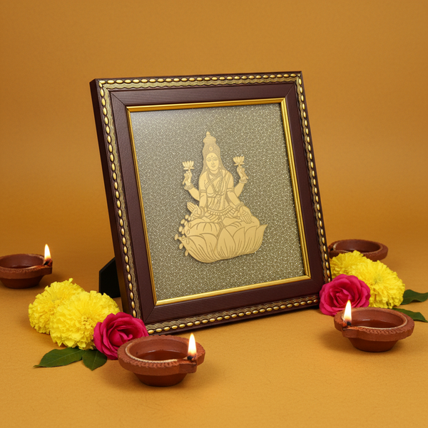 Maa MahaLaxmi on RAW Pyrite Dust Frame